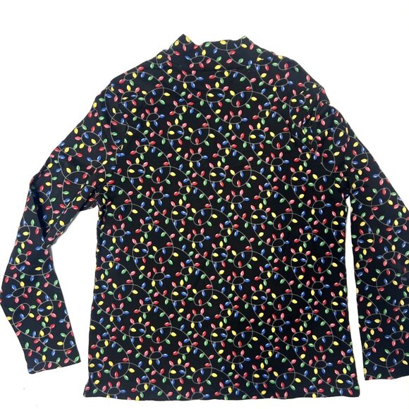 Christmas Lights Mock Top 100% Cotton Christmas Top Size XL - Picture 3 of 7